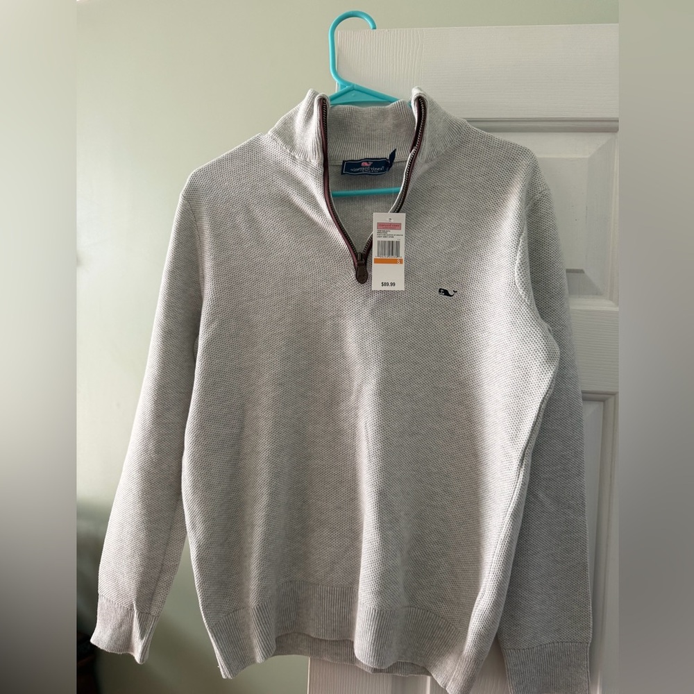 Vineyard Vines Gray Zip Up Sweater